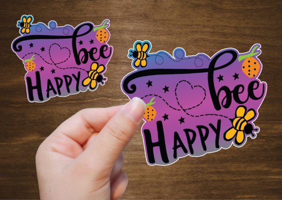 Bee Happy Gradient Color Sticker Graphics and Crafts Review