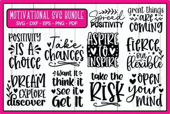 Motivational Quotes SVG Bundle, Cut File